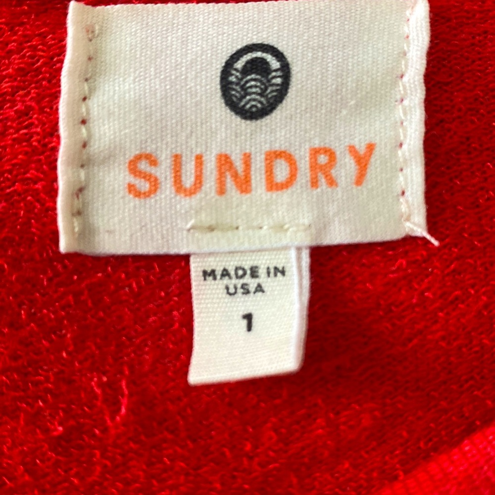 Sundry Red Hearts Raglan Valentine Sweatshirt - Picture 5 of 5